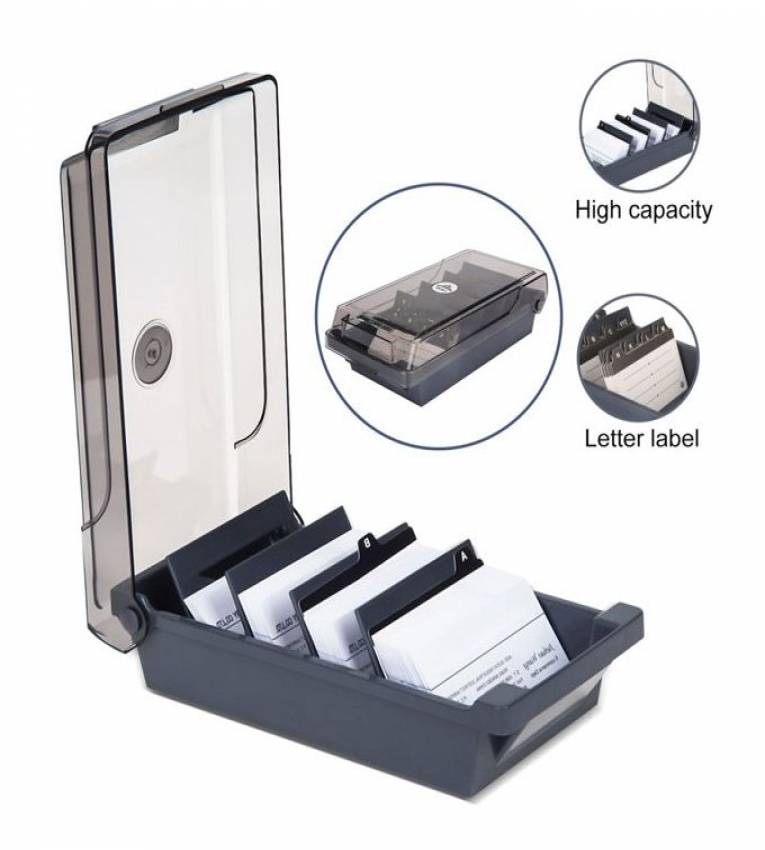 porte carte carte pvc avec 4 lettres (A, B, C, D) triées,